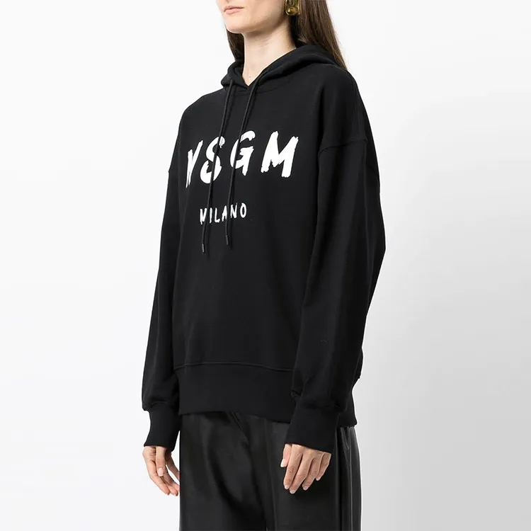 MSGM Logo Printed Drawstring Hoodie-3