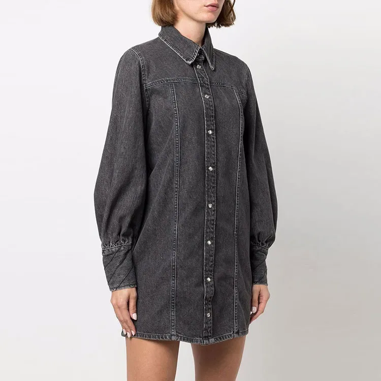GANNI Long Sleeved Dresses Women's Black-3
