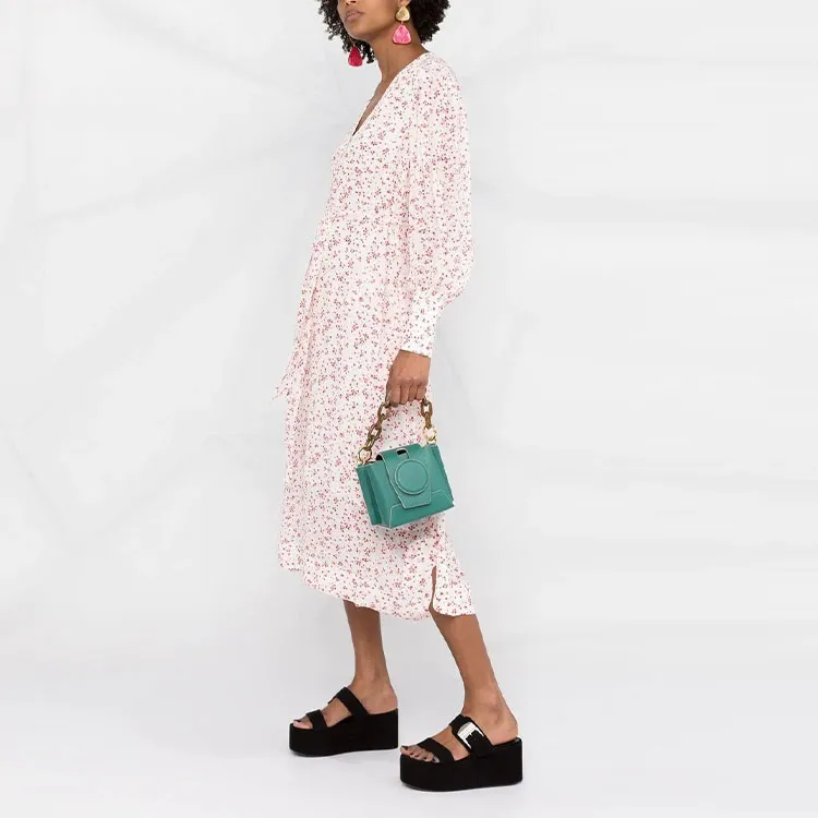 GANNI Long-Sleeved Dresses Women's Pink-3