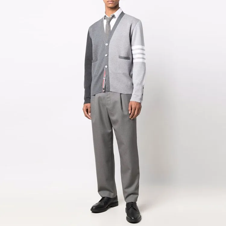 THOM BROWNE 4 bar Wool Cardigan-1