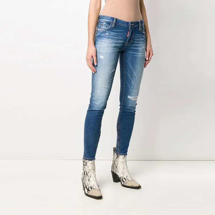 DSQUARED 2 Mid Rise Distressed Skinny Jeans-3