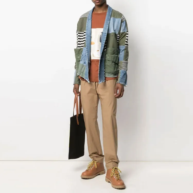 GREG LAUREN Open front Patchwork Jacket-1