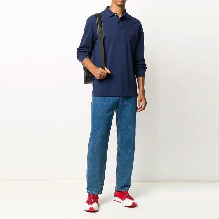 Polo Ralph Lauren Pony Embroidered Long Sleeved Polo Shirt-1