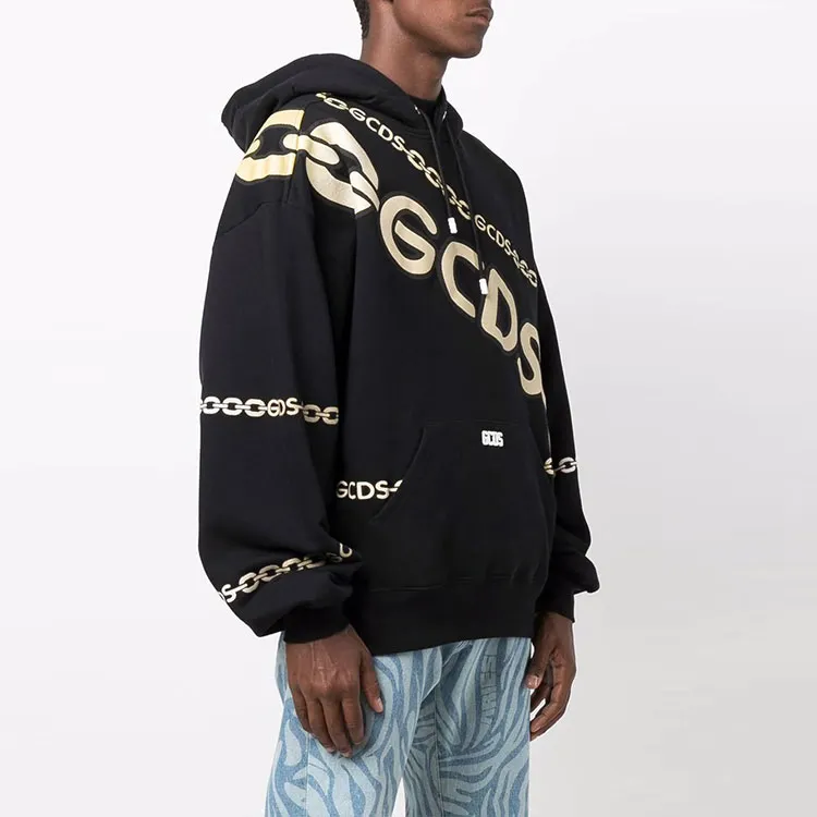 GCDS Logo Printed Drawstring Hoodie-3