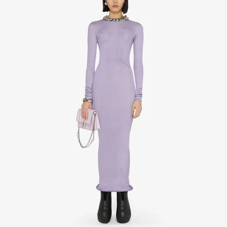 Givenchy Long-Sleeved Dresses Women's Purple-1