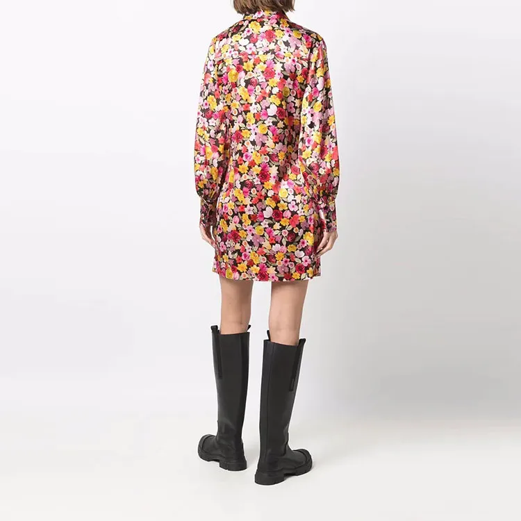 GANNI Long-Sleeved Dresses Women's Red-1