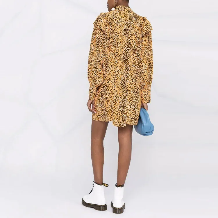GANNI Long-Sleeved Dresses Women's Yellow-2