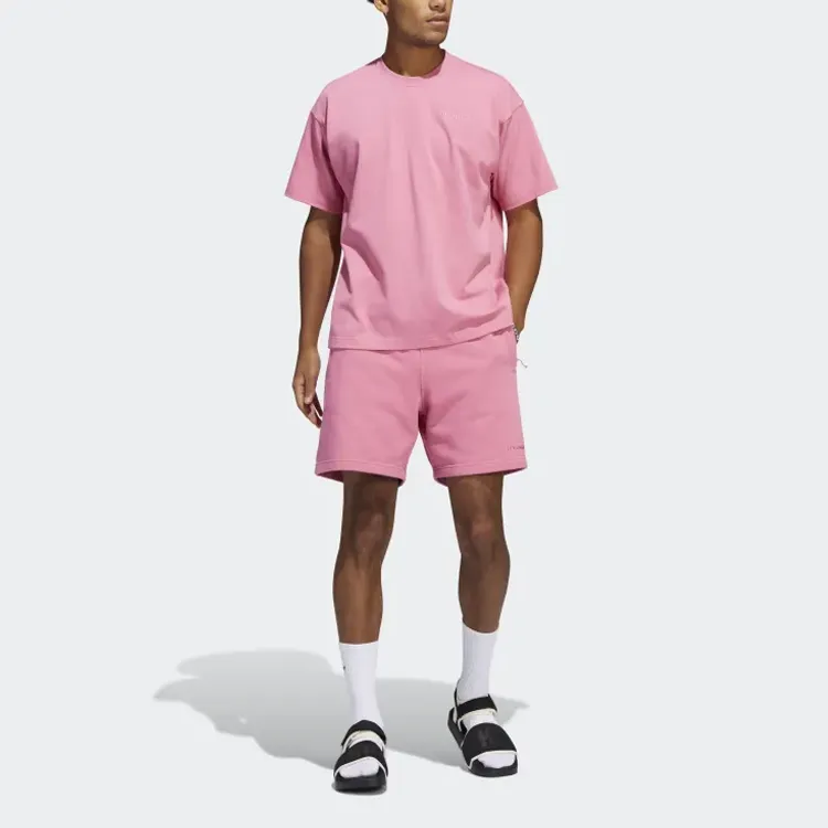 Adidas Originals x Pharrell Williams Drop Shoulder Sleeve T Shirt Unisex Pink-2