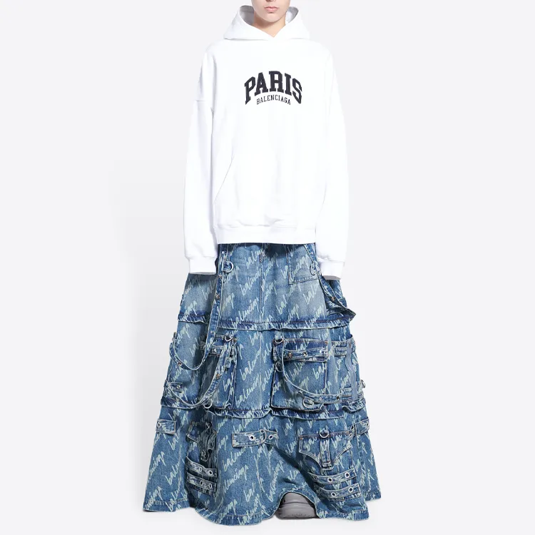 Balenciaga Cities Paris Hoodie Wide Fit 'White'-2