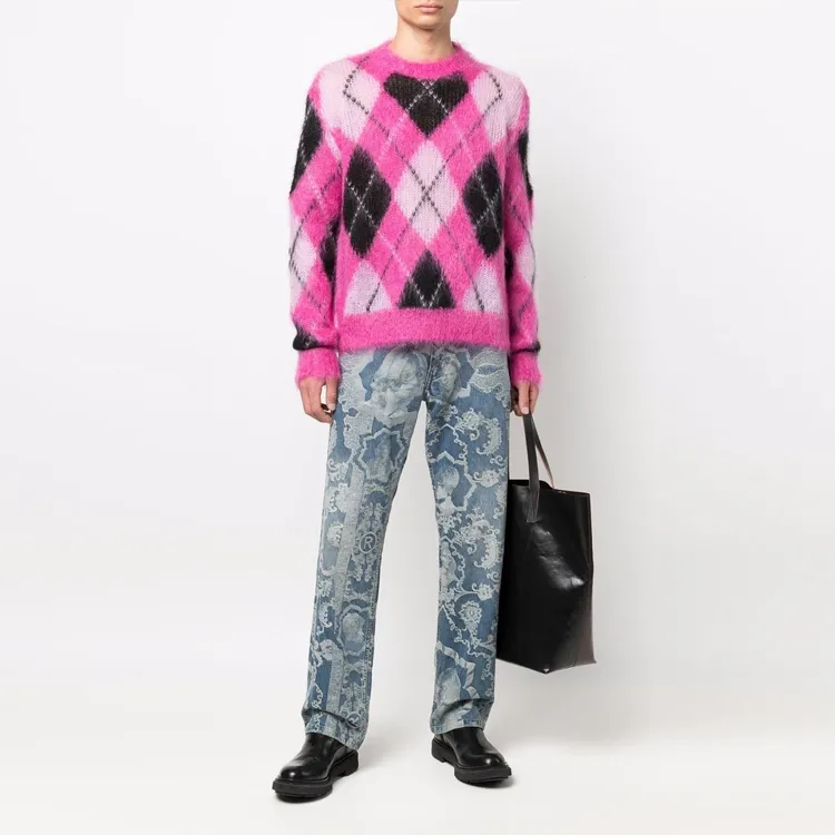 MARNI Argyle Mohair Crewneck Sweater-1