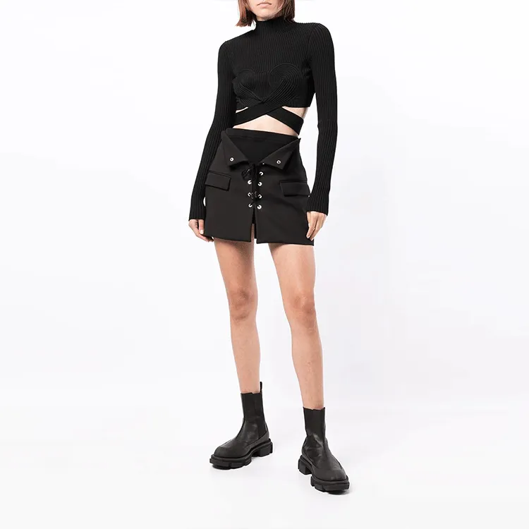 DION LEE SS22 Slim Fit Sweater Women's Black-1