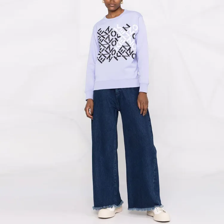 KENZO Letter Logo Sweatshirts Women's Purple-1