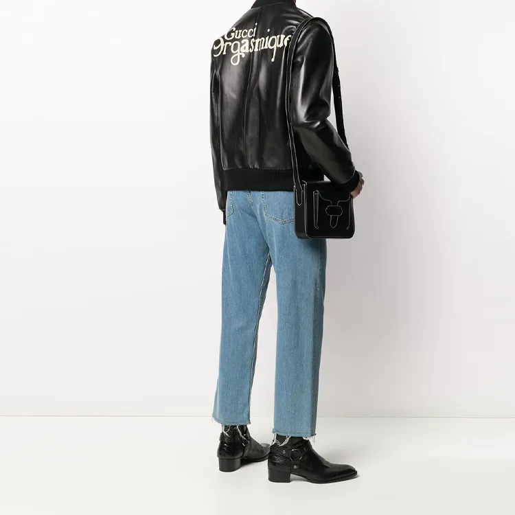 GUCCI Leather Jackets Men Black-2