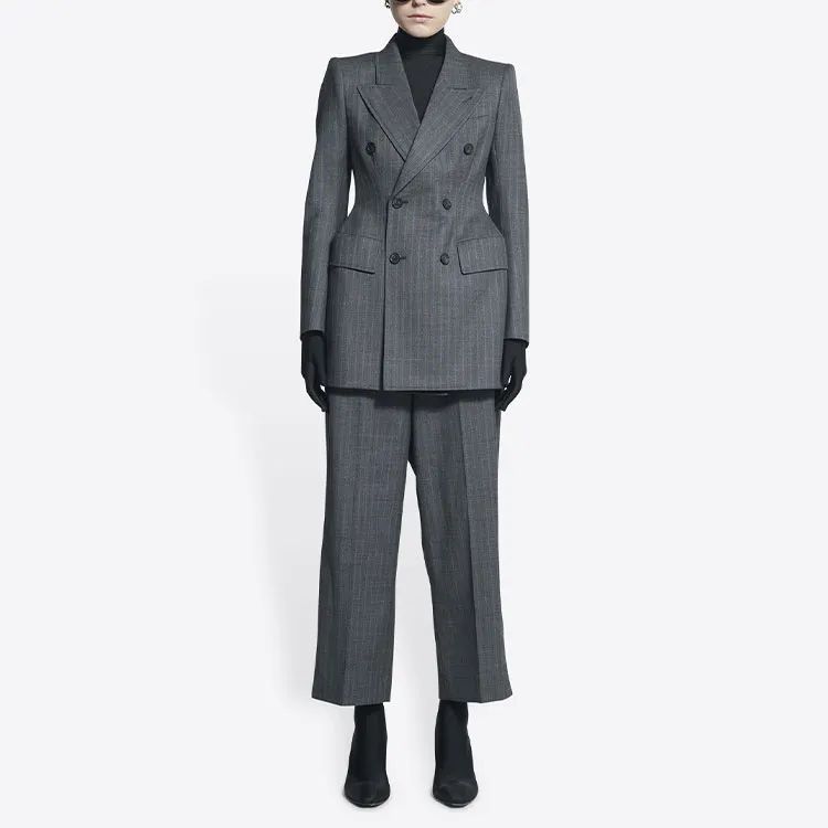 Balenciaga Women'ss Hourglass Blazer Grey-2