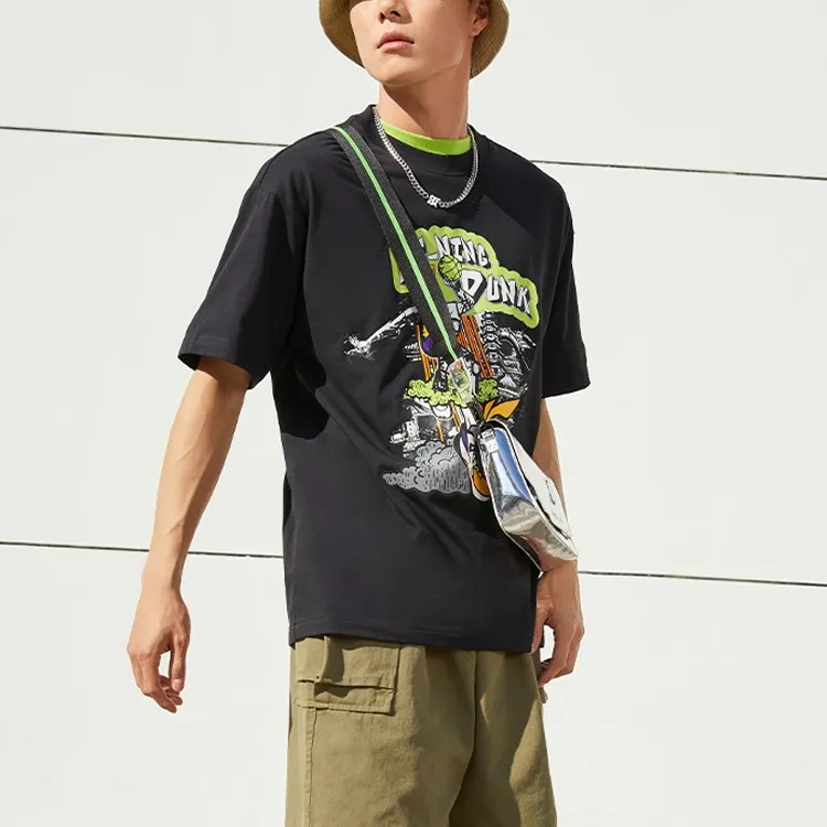 LiNing Basketball Collection T Shirt Unisex Black-2