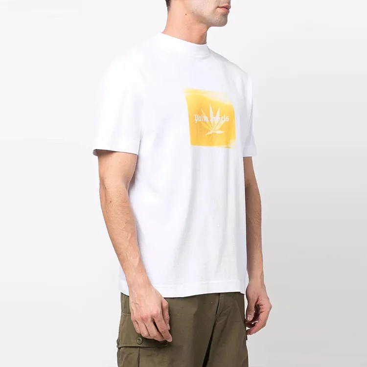 PALM ANGELS Leaf Print Logo T Shirt-2