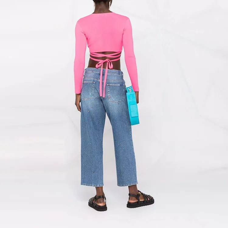 MSGM V-Neck Cropped Top-2