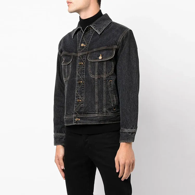 SAINT LAURENT SS22 Denim Jacket Men's Black-3