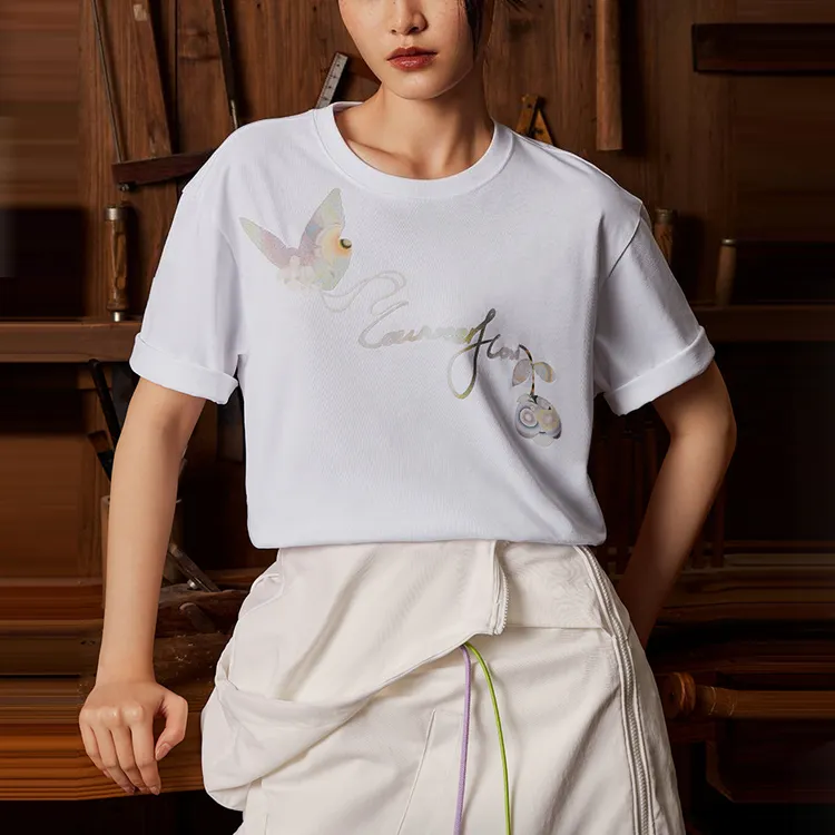 LiNing Skateboard T-Shirt Unisex Standard White-6