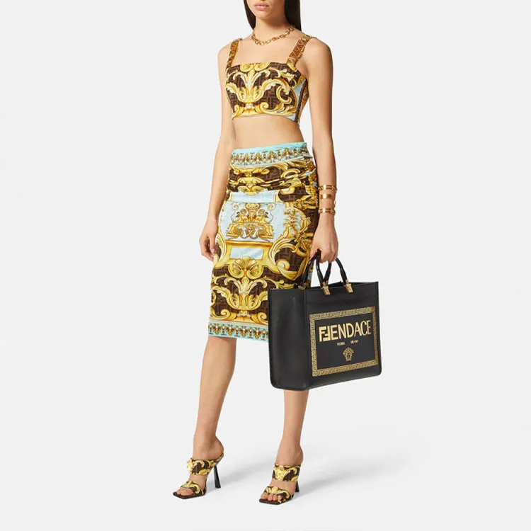 Fendi X VERSACE Strapless Tops Women's Multicolor-3