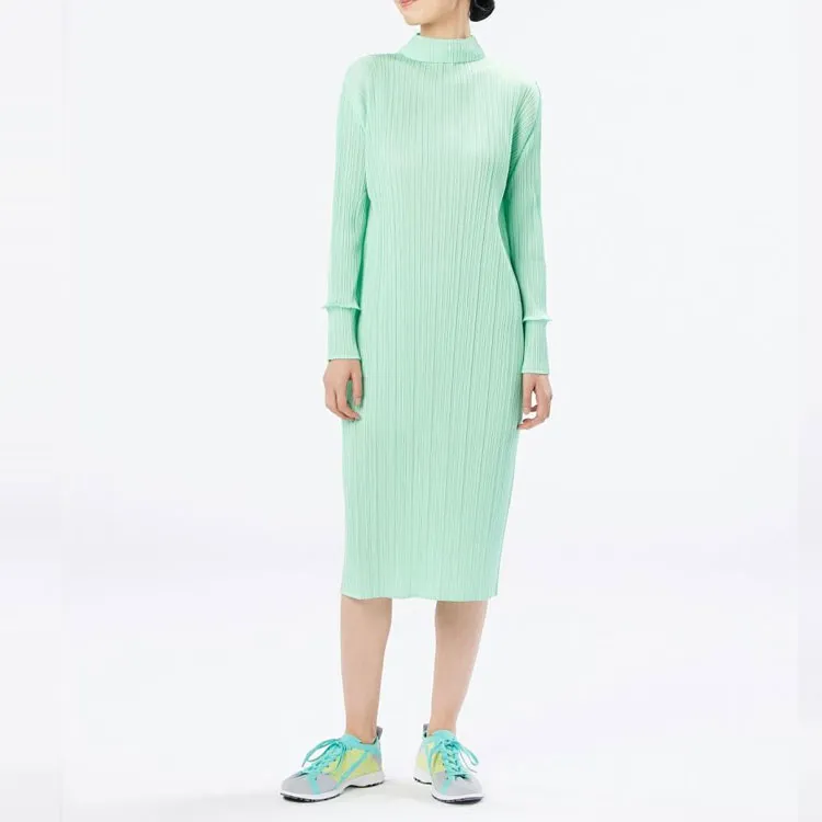PLEATS PLEASE ISSEY MIYAKE Long-Sleeved Dresses Women's Green-1