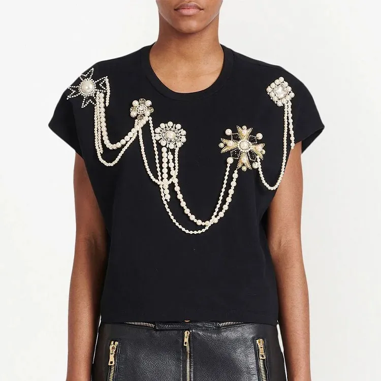 BALMAIN T Shirts Women's Black-1