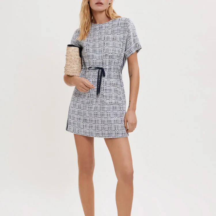 Maje Short Sleeved Dresses Women's Blue-3