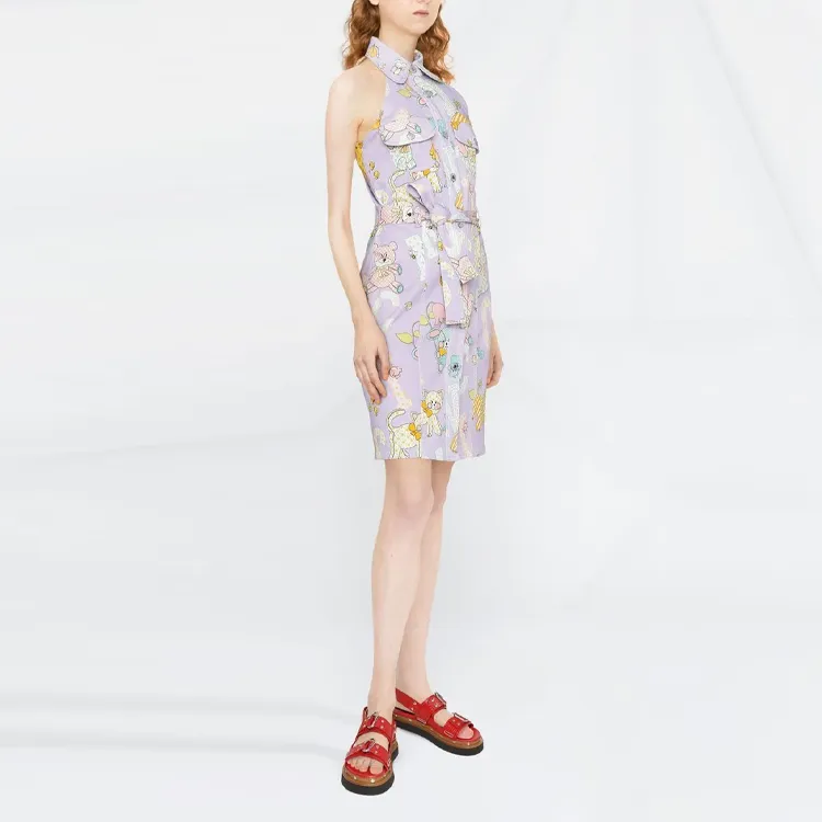 MOSCHINO Sleeveless Dresses Women's Light Purple-3
