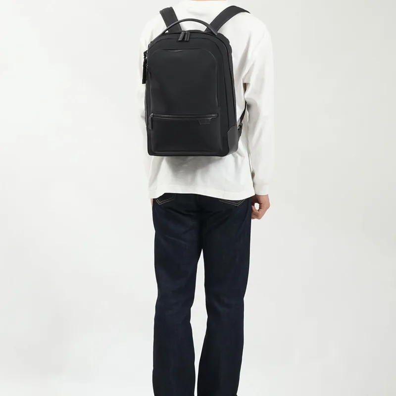 TUMI Harrison Fabric With Leather Backpack Men's Black-6