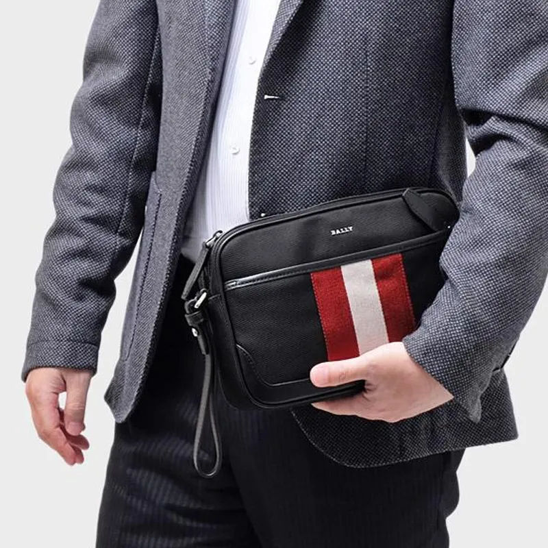 BALLY Nylon Clutch Regular Men's Black-5
