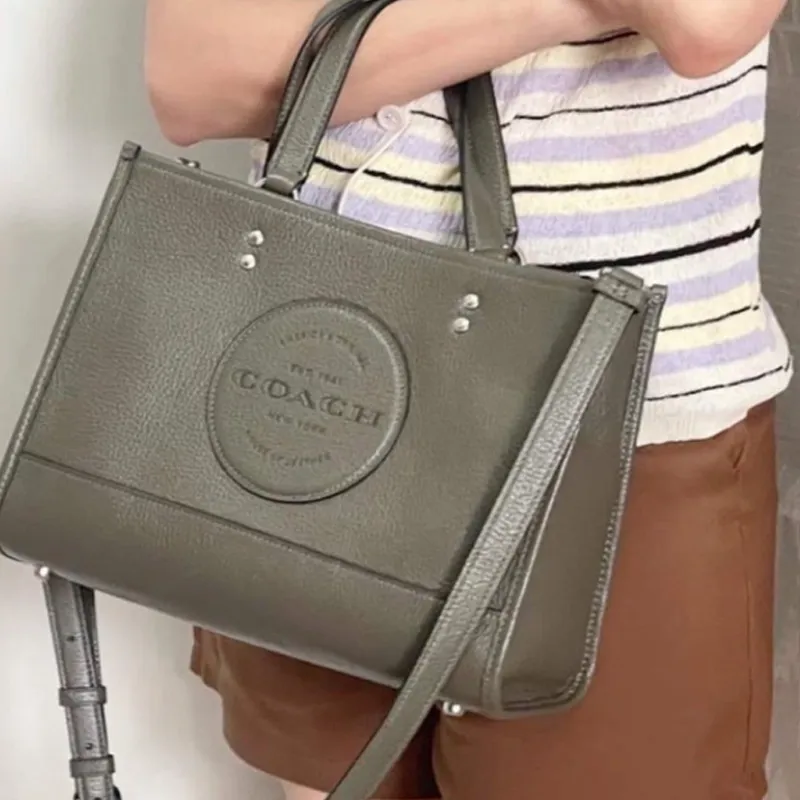 COACH Dempsey Leather Crossbody Bags Shoulder Bags Handbags Large Size Women's Olive Green-4