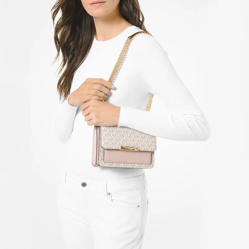 MICHAEL KORS Jade Leather Shoulder Bag Crossbody Bag Small Size Women's Pink-3