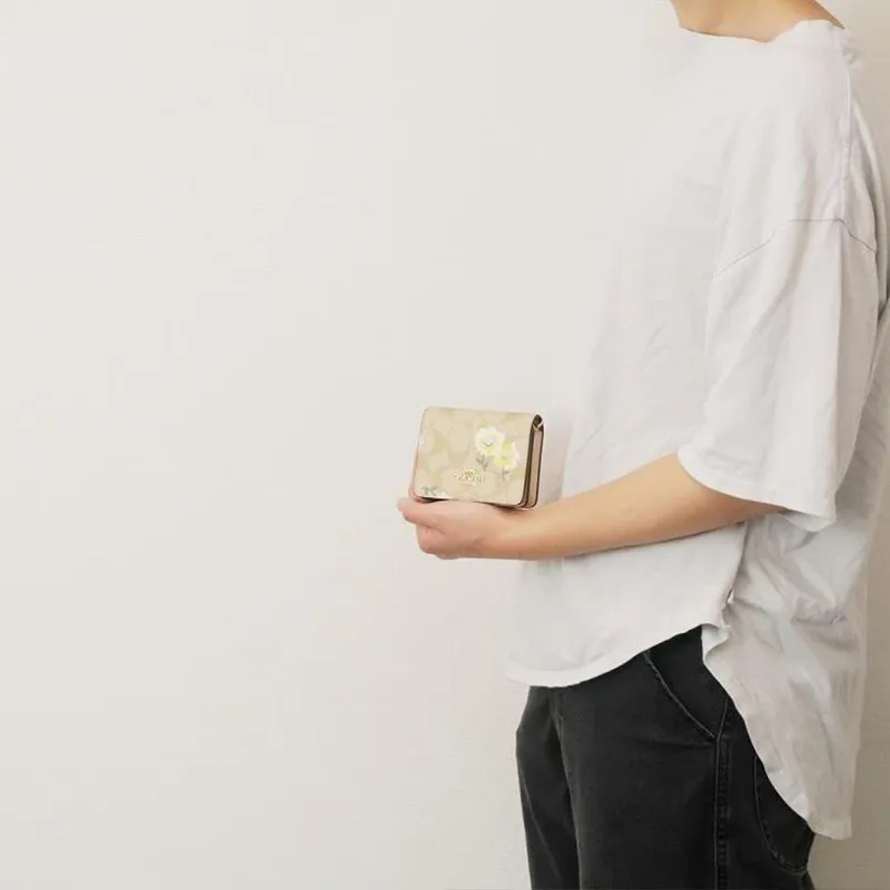 COACH Canvas With Leather Chain Bag, One Shoulder, Crossbody, Clutch, Wallet Mini Women's Khaki Monogram-3