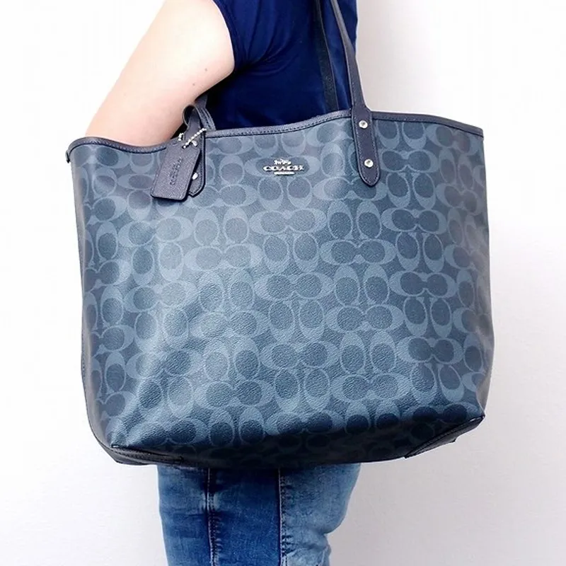 COACH City Canvas Tote Bag, Shopping Bag, Handbag, Shoulder Bag, Backpack Tubas Women's Marine Blue-5