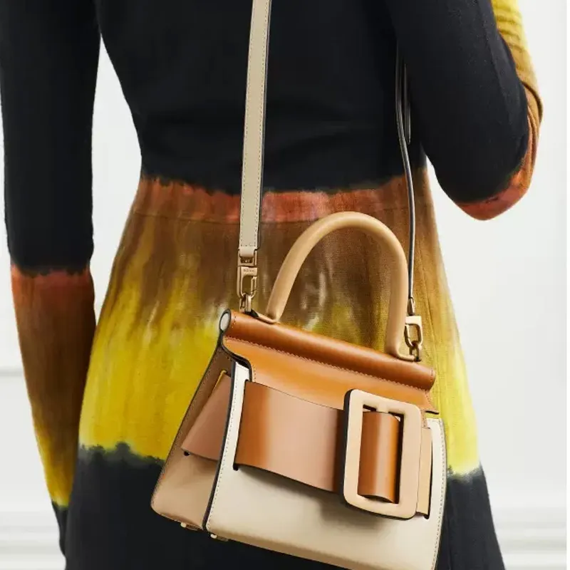 BOYY Calfskin Crossbody One Shoulder Handbags Women's Brown/Beige-3