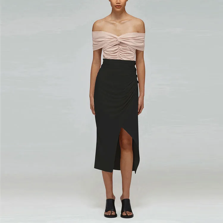Self portrait Casual Long Skirts Women's Classic Black-3