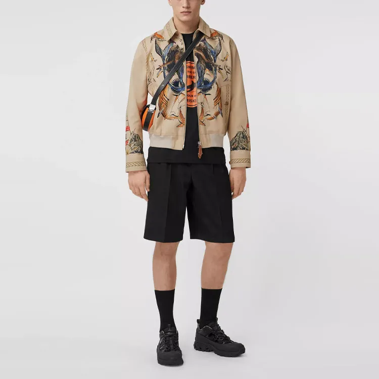 Burberry Marine Sketch Print Harrington Jacket-3