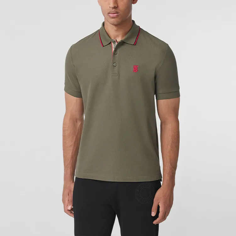 Burberry Monogram Motif Piqué Cotton Polo Shirt-2