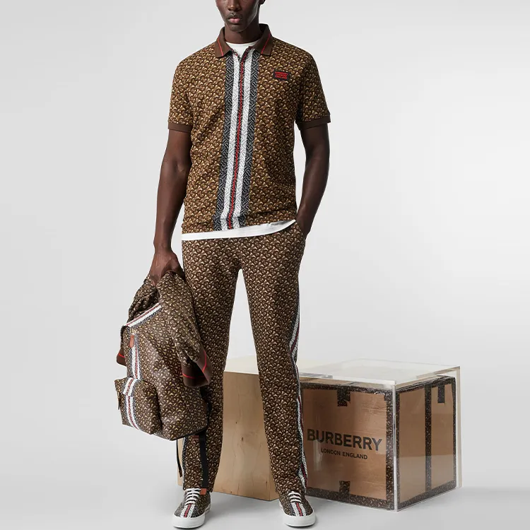 Burberry Polo Shirts Men Malle Brown-2