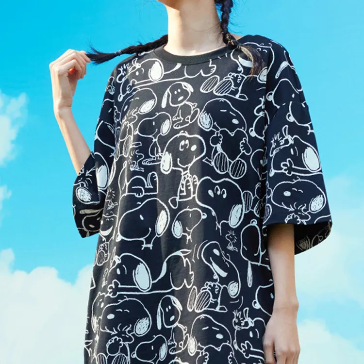 Anta x SNOOPY Life Collection T Shirt Unisex Black-3