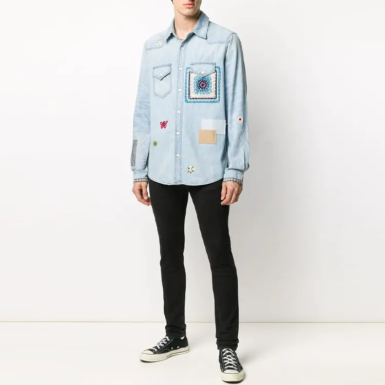AMIRI Crochet And Patch Denim Shirt-3