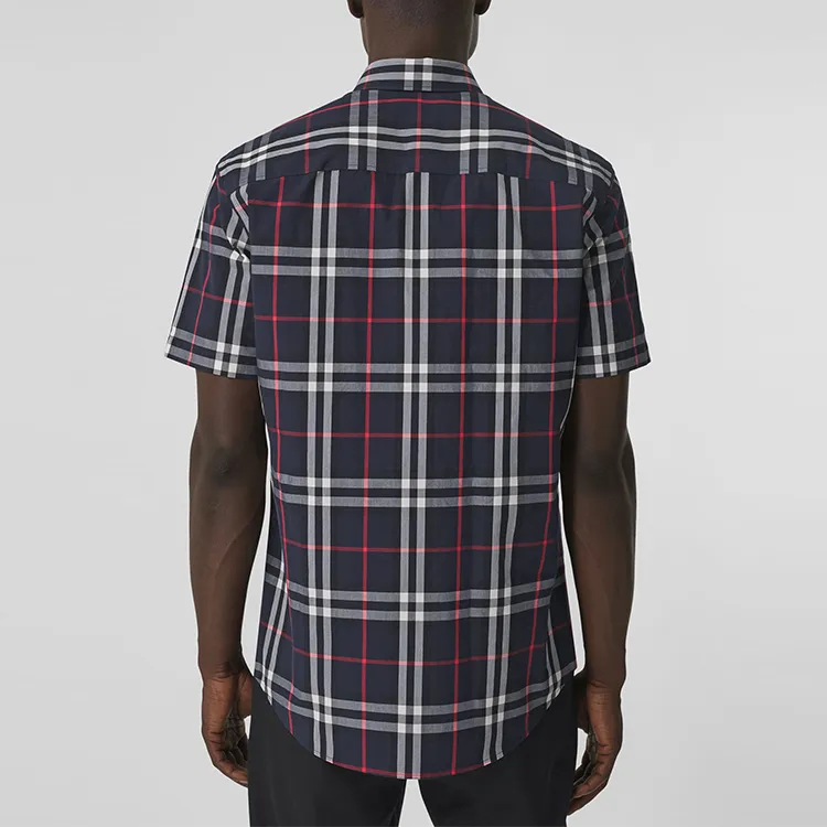 Burberry Shirts Men Marine Blue-2