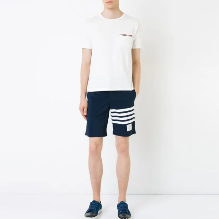 THOM BROWNE Casual Shorts Men Navy Blue-1