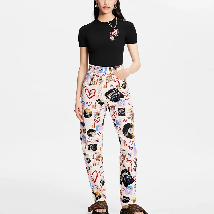 LOUIS VUITTON SS21 Casual Pants Women's Apricot-1