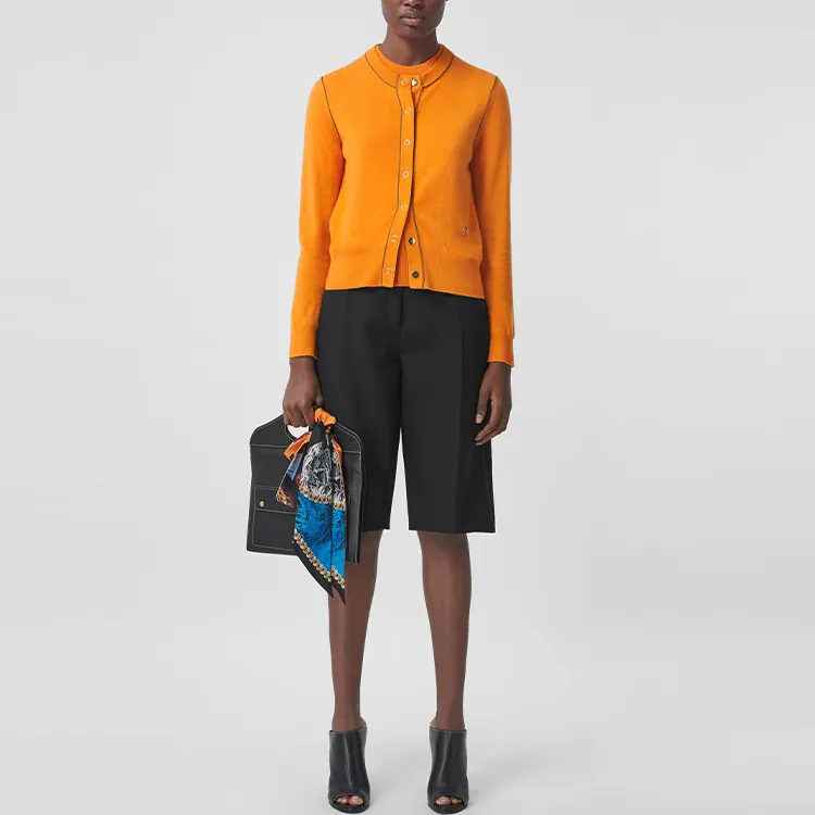 Burberry Fitted Knitwear Women's Deep Orange-3