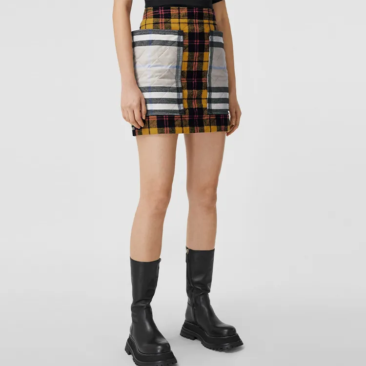 Burberry Casual Short Skirts Women's Yellow-3
