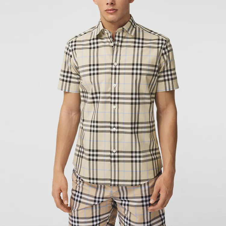 Burberry Shirts Men Light Almond-1