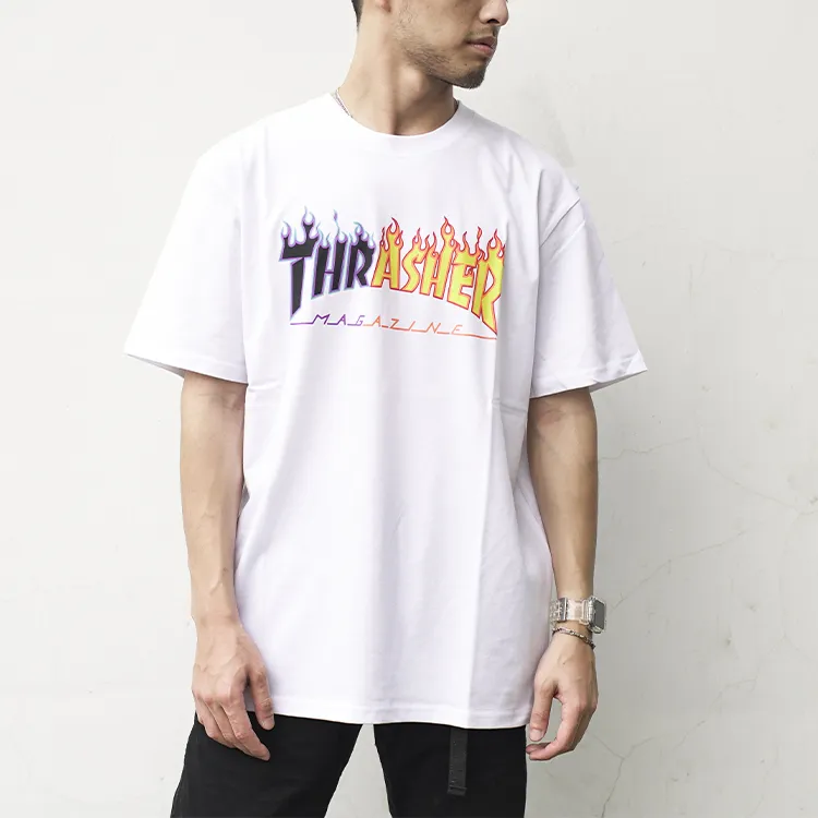 Thrasher Straight T Shirt Japan Version Unisex White-1