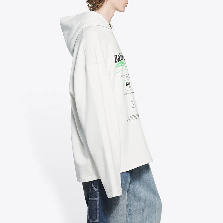 Balenciaga Sweatshirt Loose Fit Style Men's White-4