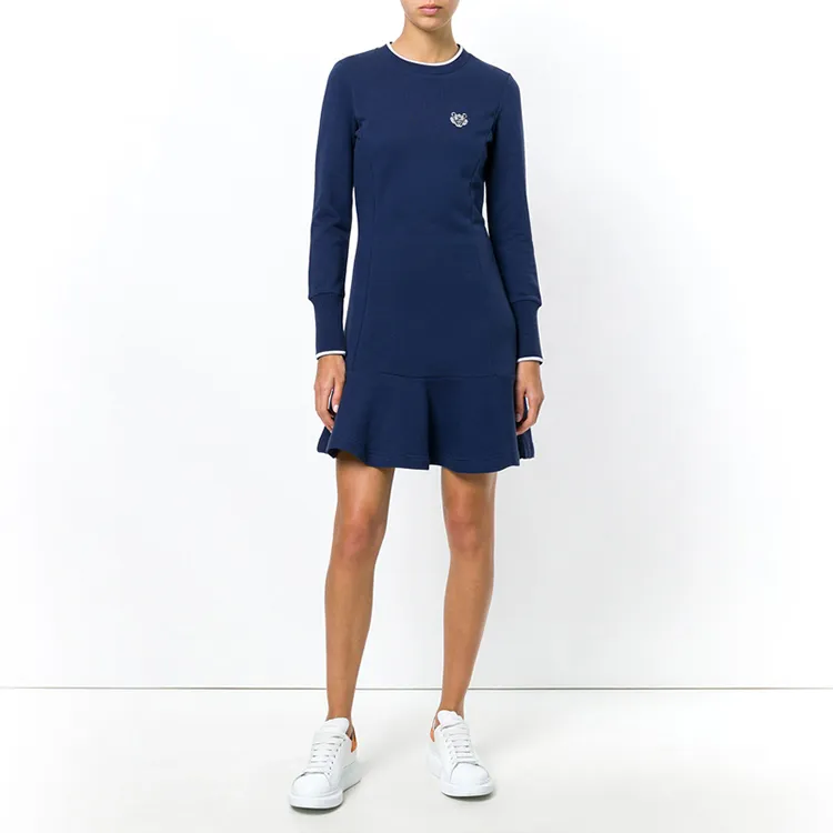 KENZO Long Sleeved Dresses Women's Blue-1